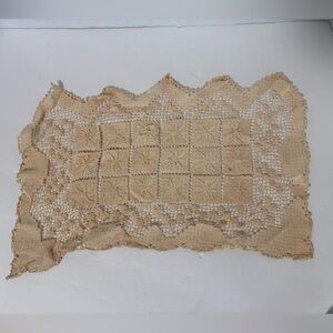 Vintage Crochet Lace Rectangle Doily